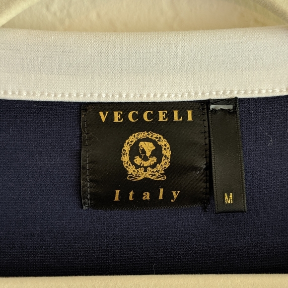 Vecceli Italy Women's Dark Blue & White Top - Picture 4 of 8